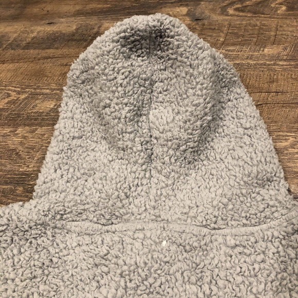 Hurley Hoodie Womens Medium Gray Sherpa Sweatshirt Drawstring Fleece Fuzzy - Picture 8 of 12